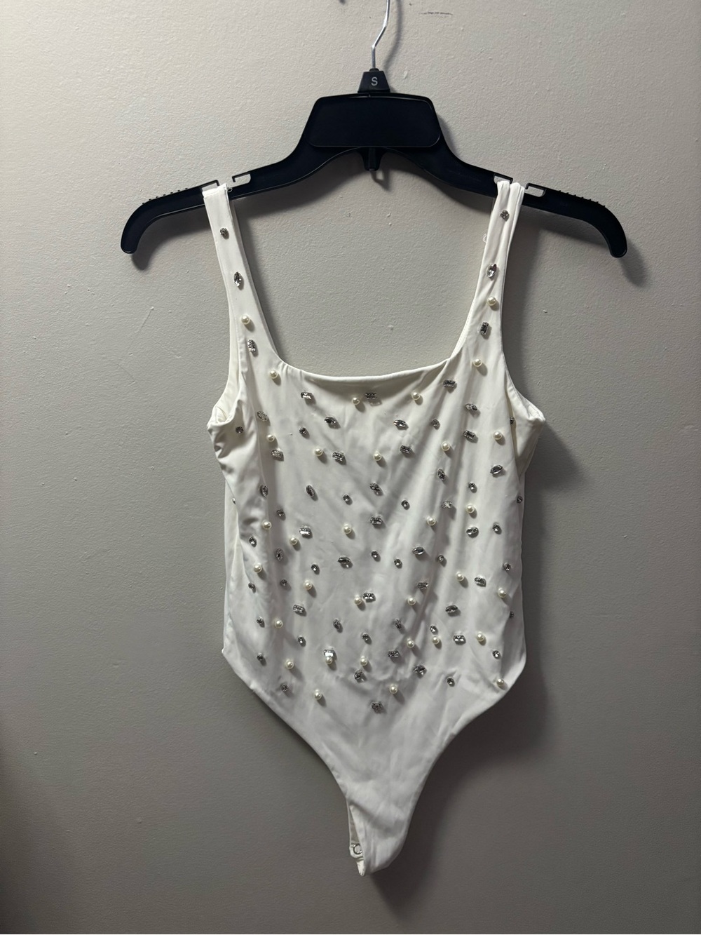 Embellished White Bodysuit - Women Intimates & Sleepwear